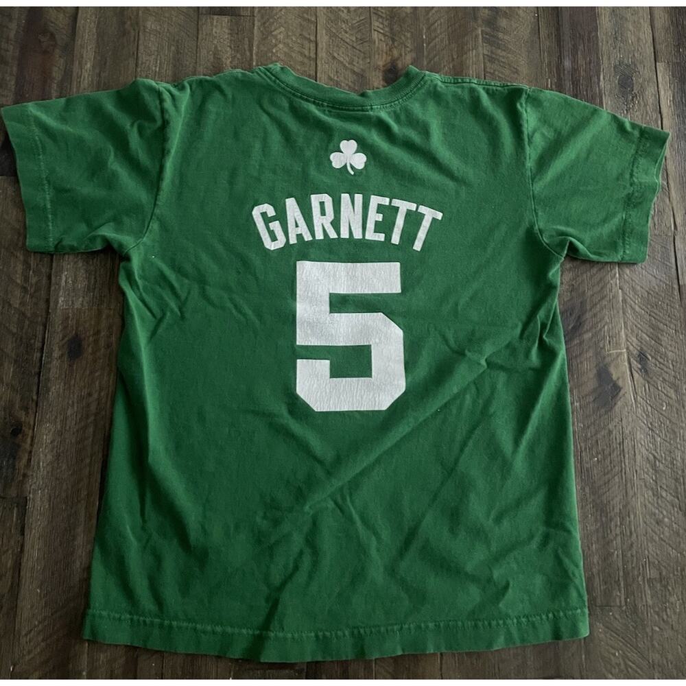 Boston Celtics Kevin Garnett #5 Adidas Player T-Shirt (Youth Large) Green